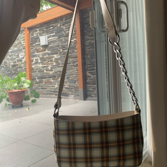 ORANGE YELLOW PLAID SHOULDER BAG - Picture 4 of 5